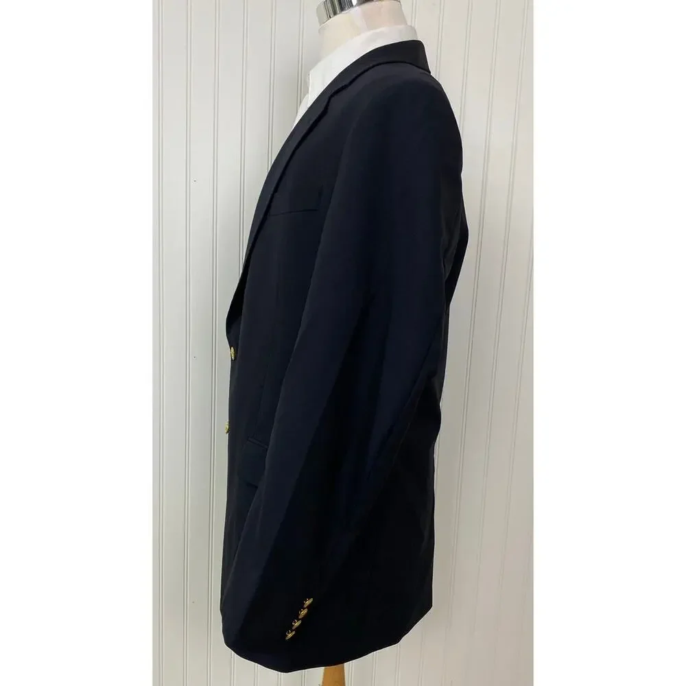 Brooks Brothers Madison Loro Piana gold 2-button wool blazer suit jacket 44L